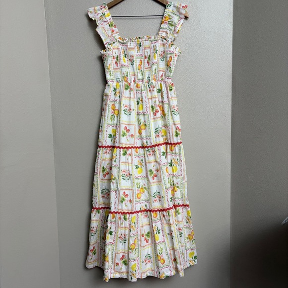 Rachel Zoe Dresses & Skirts - Rachel Zoe Fruit Print Tiered Midi Dress Size 4 Cottagecore Summer Sun Dress
